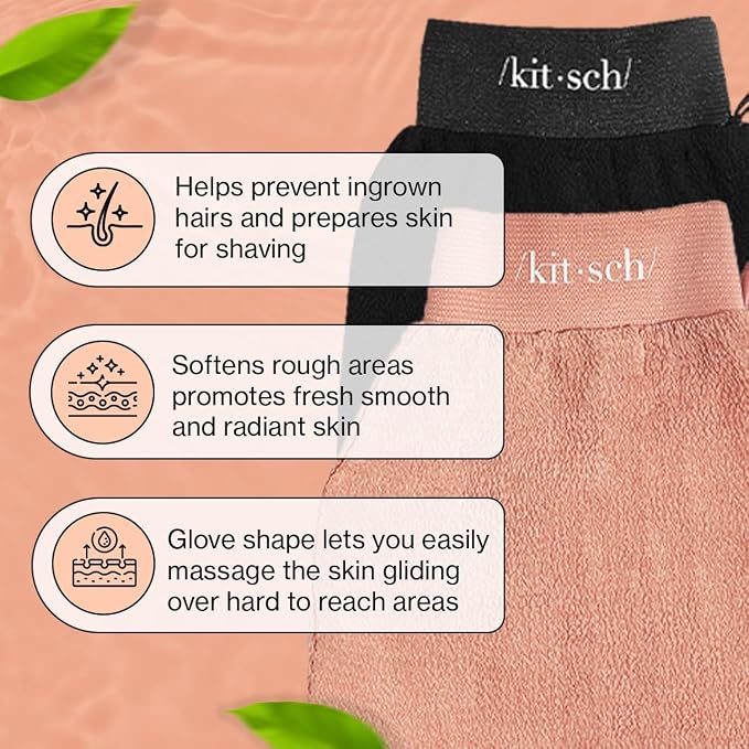 Kitsch Exfoliating Gloves 2pc – Korean Exfoliating Mitt & Deep Exfoliating Body - Image 2