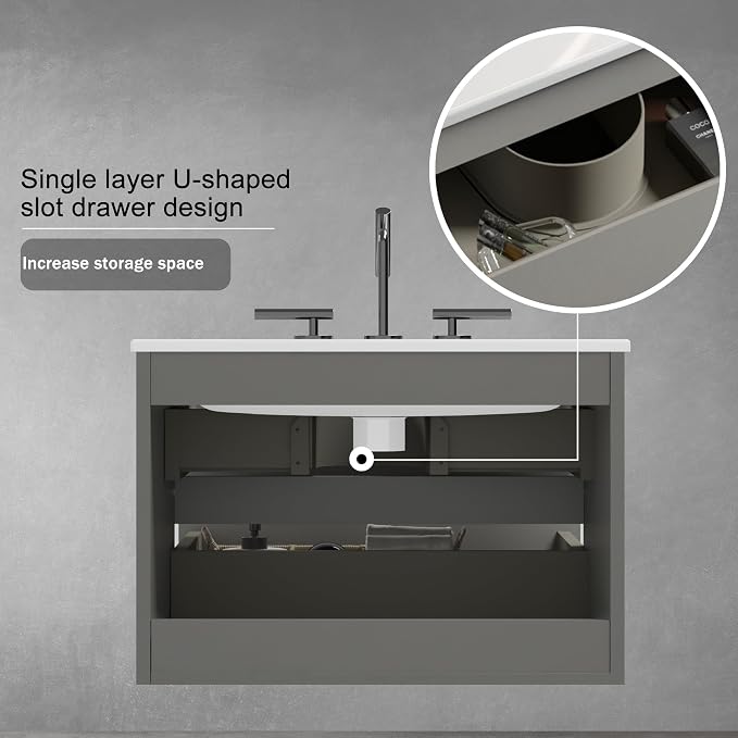 Wall Mounted Floating Bathroom Vanity - Image 4