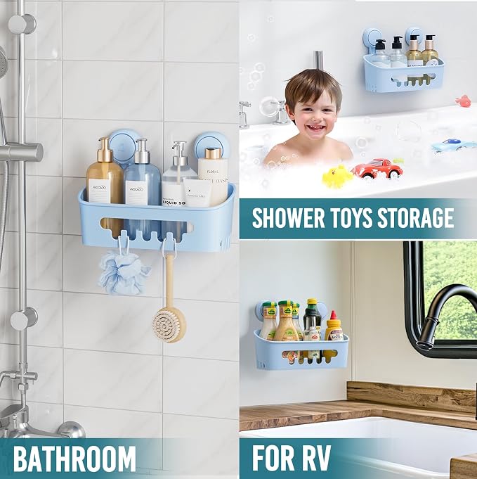TAILI Shower Caddy Suction Cup, Heavy Duty Bathroom Organizer, Removable Shelves - Image 5