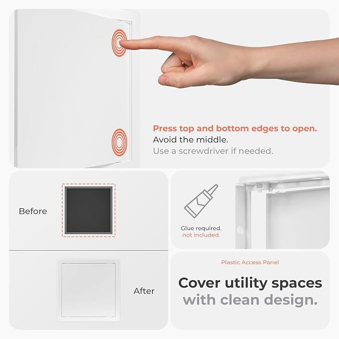 12 x 12 Inch White Access Panel – ABS Plastic Rectangular Wall & Ceiling Access - Image 4
