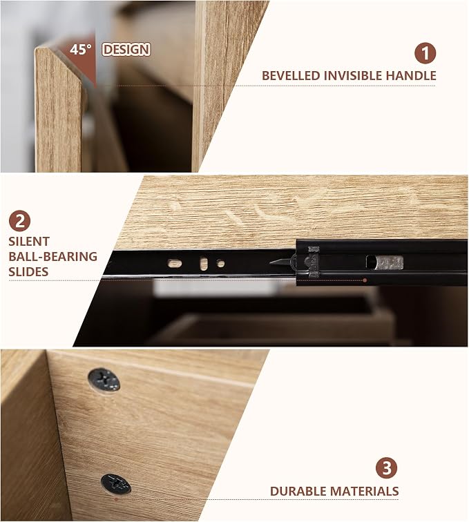 Bathroom Vanity, Natural Color Wall-Mounted Bathroom Vanity - Image 3