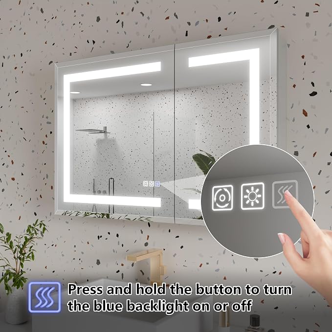 GroGro LED Lighted Bathroom Medicine Cabinet - Image 8