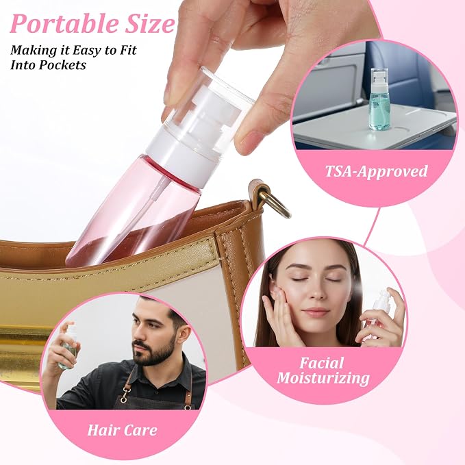 6 Pcs Travel and Empty Fine Mist Spray Bottle Foam Pump Bottle Small Size - Image 7