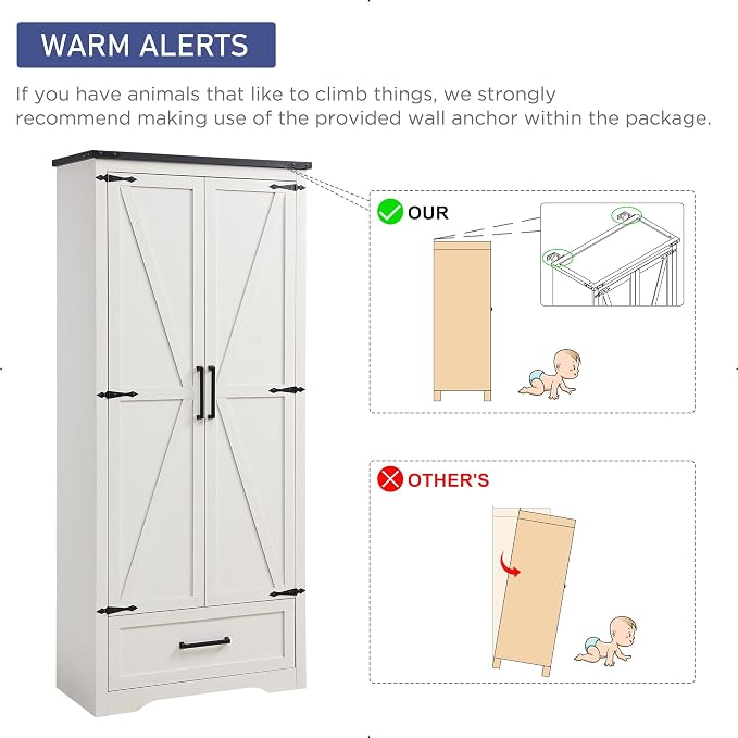 JXQTLINGMU Farmhouse Kitchen Pantry Cabinet - Image 7