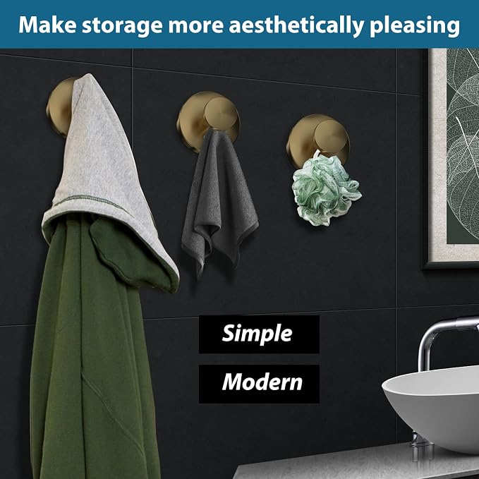 Suction Cup Hooks for Shower, Glass Door, Hold Robe & Wreath, Hanging up to 15 - Image 8
