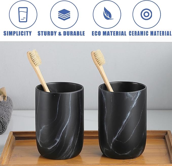 Black Marble Toothbrush Holder - Image 4