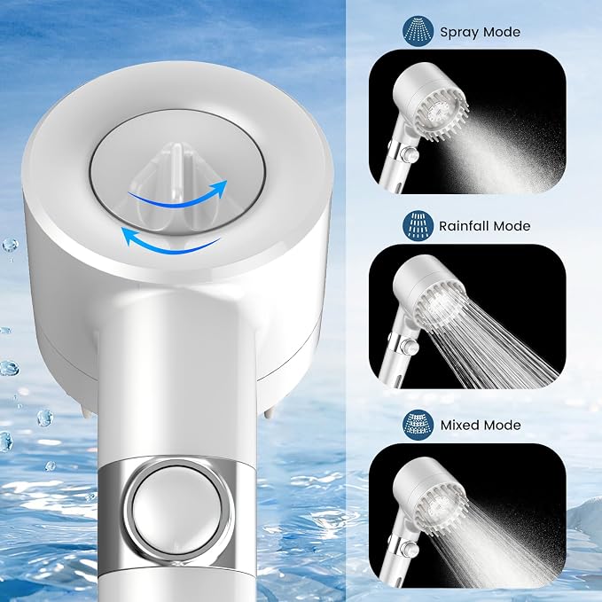 Filtered Shower Head with Handheld, High Pressure 3 Spray Mode Showerhead with - Image 4