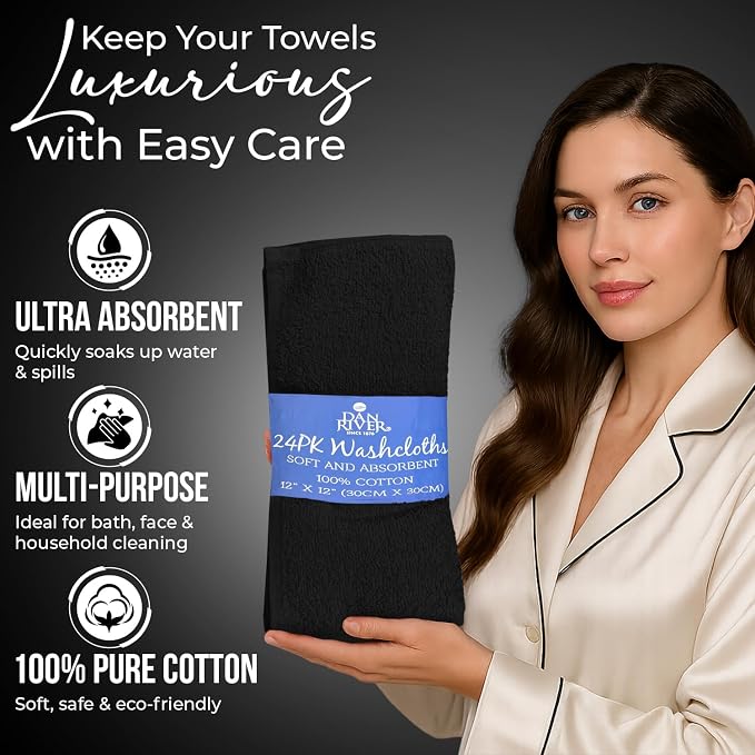 DAN RIVER 24 Pack Wash Cloths for Showering - Image 4