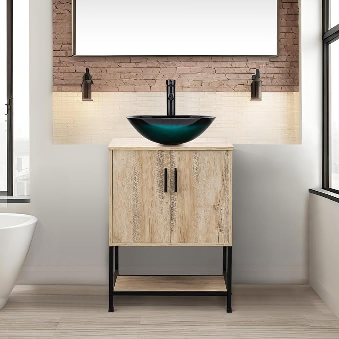 UEV 24" Bathroom Vanity, Oak Color Bathroom Vanity Set by YourHomeExcellentVendor