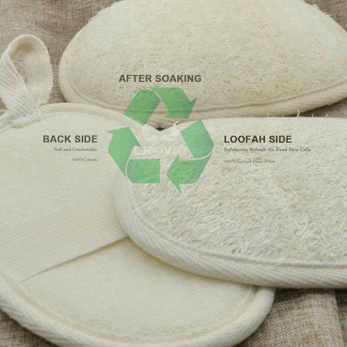 Natural Loofah Exfoliating Body Scrubber, Made - Image 2