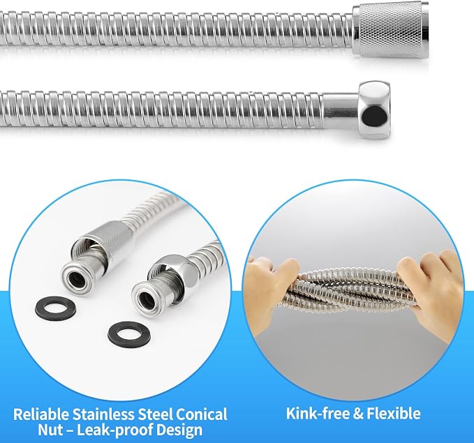 90 Inch Extra Long Stainless Steel Shower Hose - Image 6