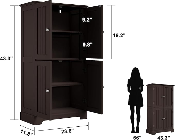ChooChoo Bathroom Floor Cabinet, Modern Bathroom Storage Cabinet - Image 3