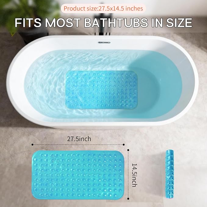 Anti-Slip Bathtub Shower mat, 27.5×14.5（Approximately 70×37cm） inch Soft - Image 3