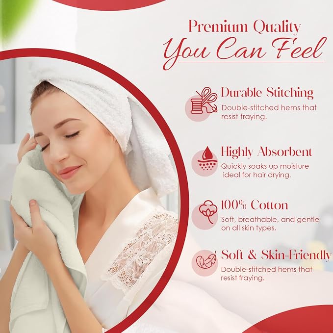 RIVERSIDE 6 Pack Premium Hand Towels Set, 16x28 inches, 100% Ring Spun Cotton - Image 5