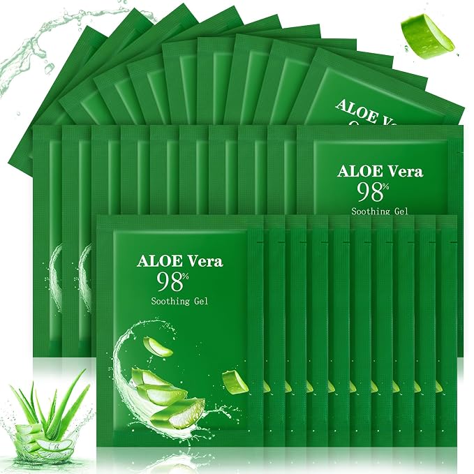 30 Pcs Travel Size Aloe Vera Gel 98% Organic After Sun Moisturizer by Siifert