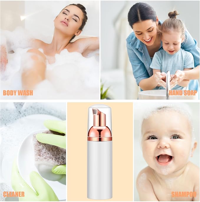 Lil Ray 2 Oz Empty White Foam Pump Bottle, Foamer Soap Dispenser - Image 4
