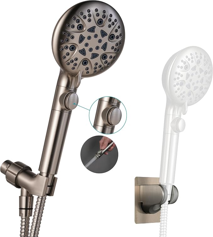 Brushed Nickel Shower Heads Handheld by GwernKB