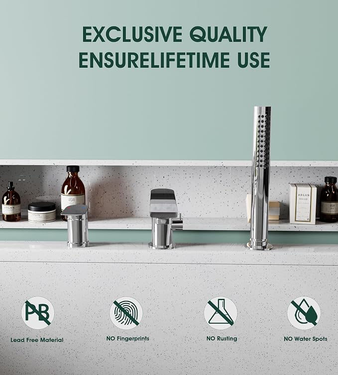 Modern Chrome Roman Tub Faucet - Image 7