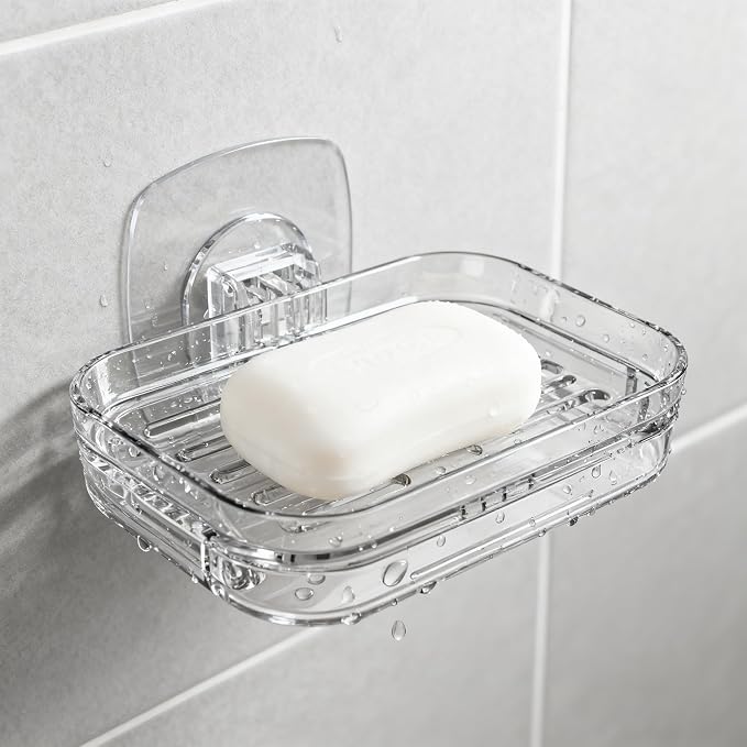 Soap Dish for Shower Wall Mounted, Soap Bar Holder Self Draining, Strong - Image 6