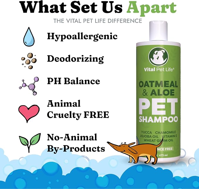 Dog Shampoo with Oatmeal, Aloe Vera, Jojoba Oil, Vitamin E - Image 4