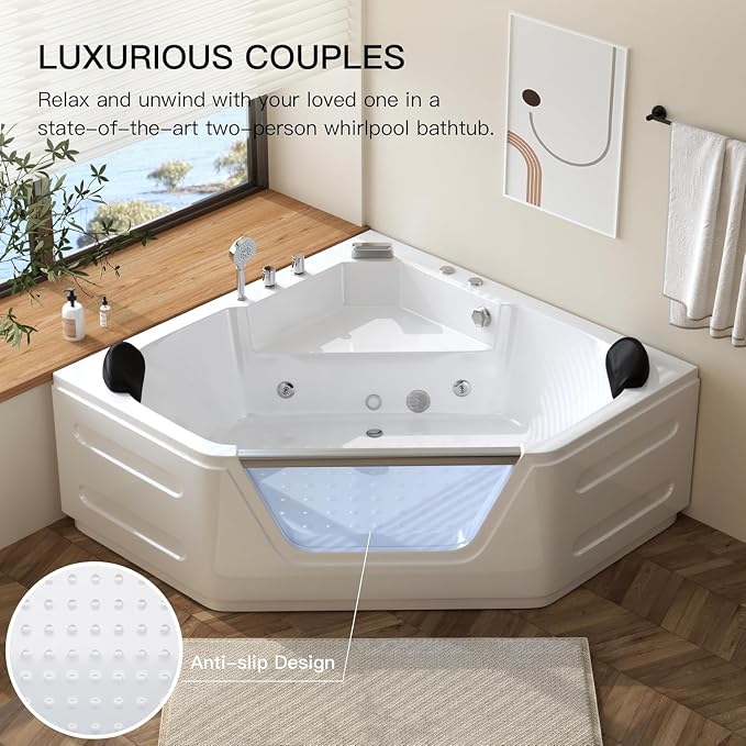 59 Inch Corner Jetted Tub - Image 5