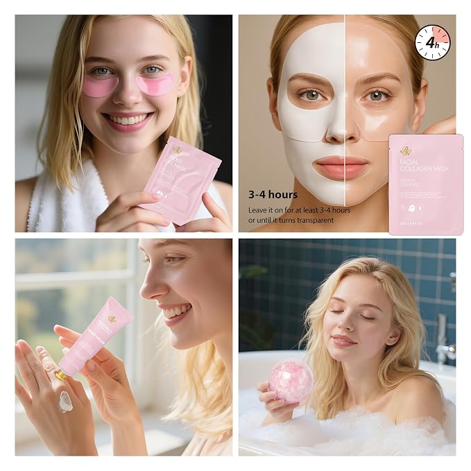 Rose Facial Skin Care Set, Beauty Care Kit, Sheet Mask, Makeup Bag, Face Serum - Image 4