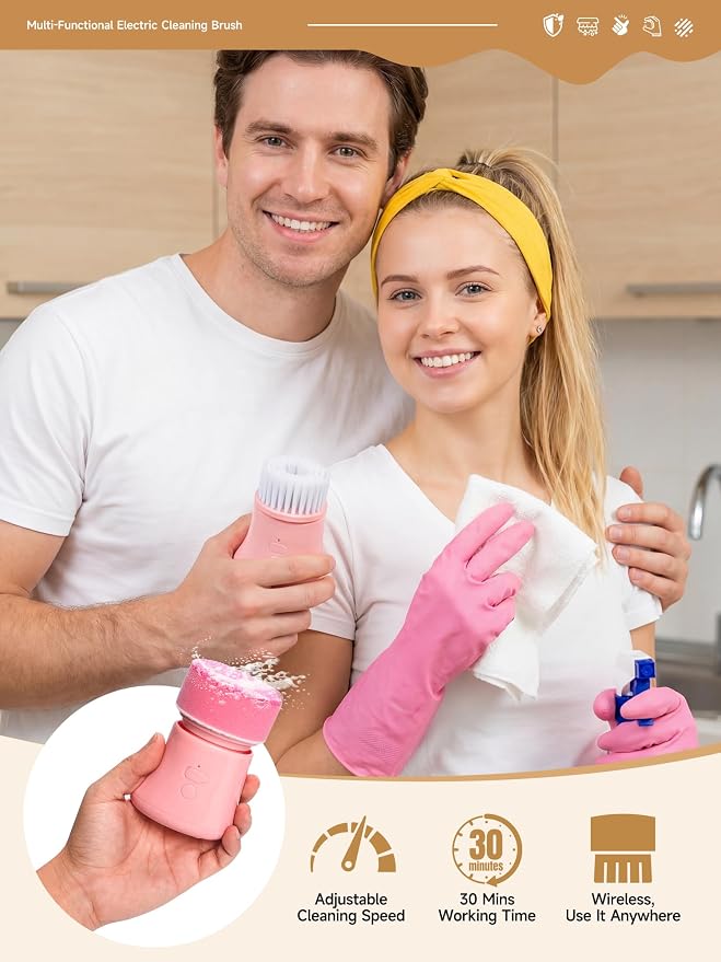 Electric Spin Scrubber, Cordless Cleaning Brushes, Gift - Image 4