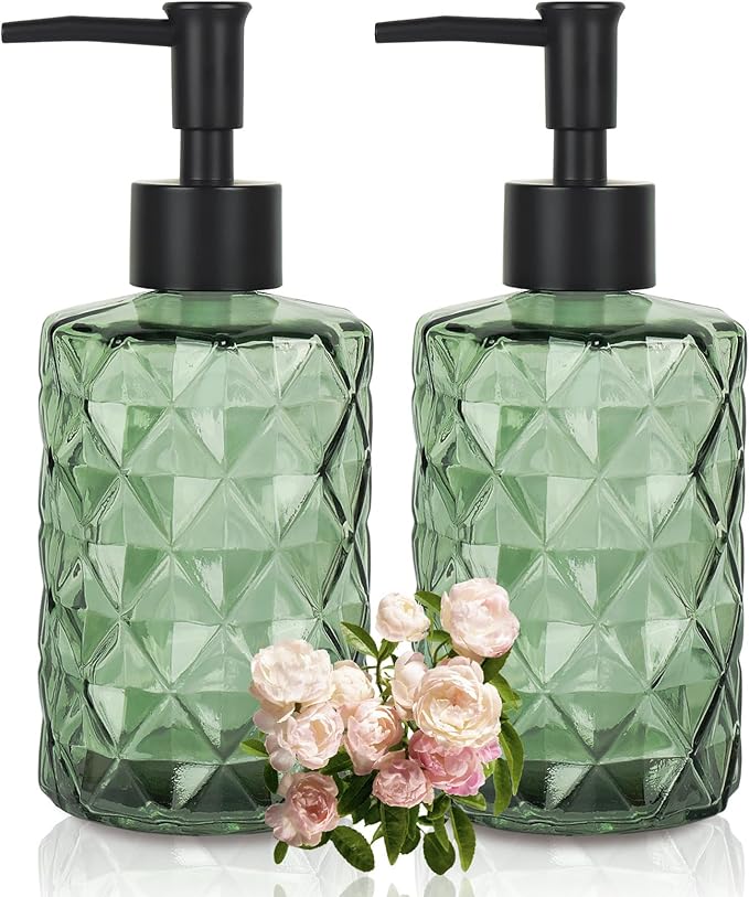 Clear Green Glass Soap Dispenser by Ulable