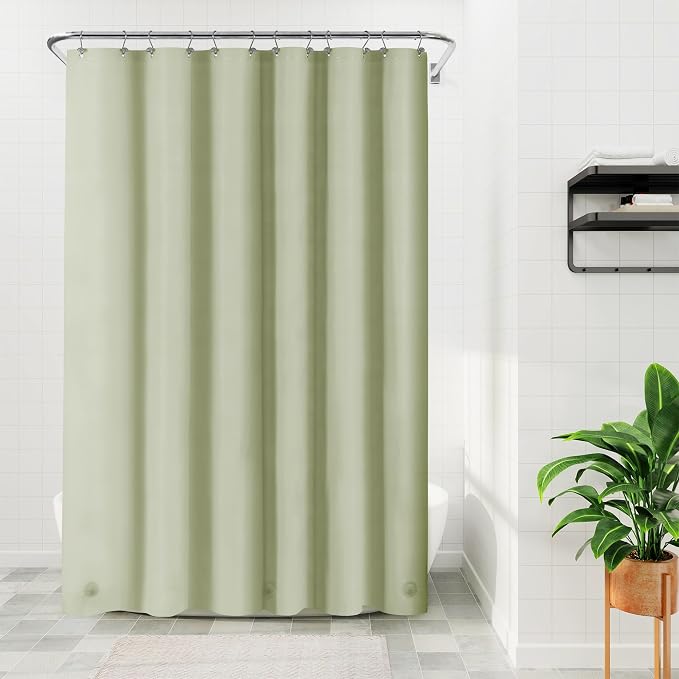 Sage Green Plastic Shower Curtain Liner - Image 6
