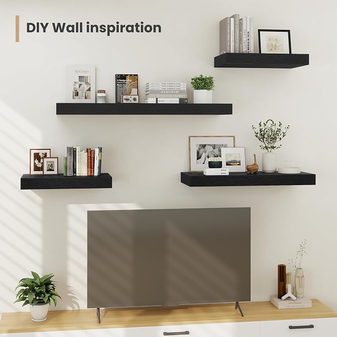 Heimlove 12" Deep Floating Shelves, 36 x 12 Inch Wall Mounted Long Floating - Image 2