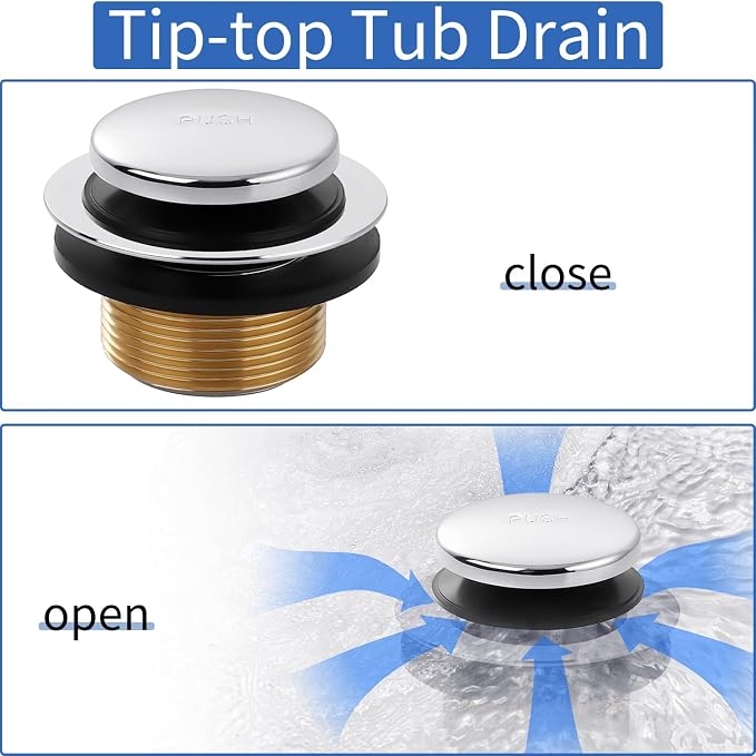 Chrome Bathtub Drain Tip-Toe Tub Trim Set - Image 3