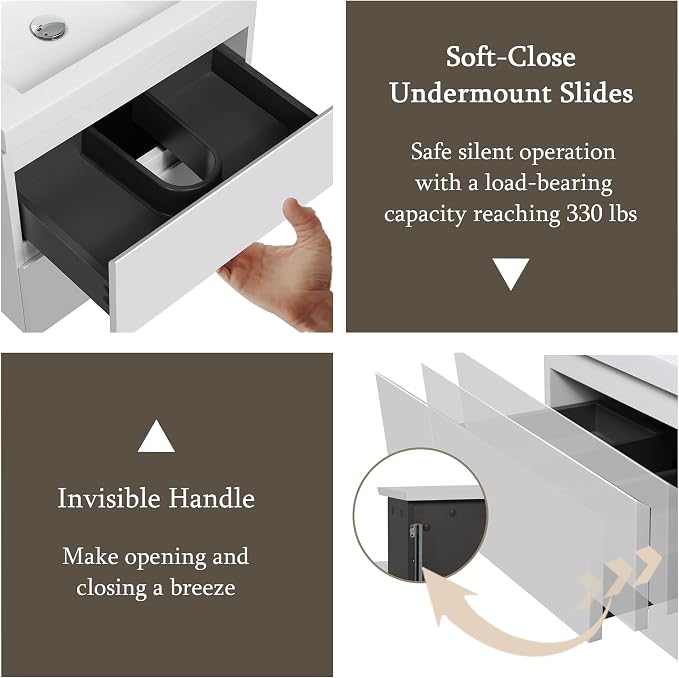 Modern 24" Floating Bathroom Vanity - Image 4