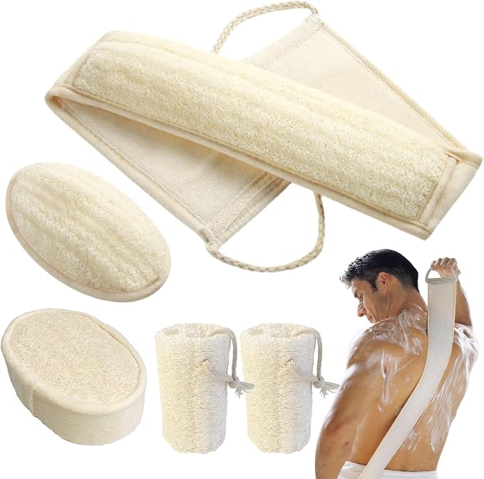 Natural Loofah Sponge, Exfoliating Body Scrubber by YUNKWONG