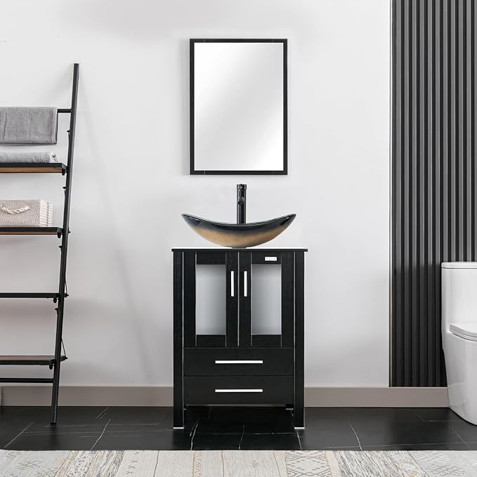 eclife 24" Modern Bathroom Vanity Sink Combo Freestanding Cabinet - Image 2