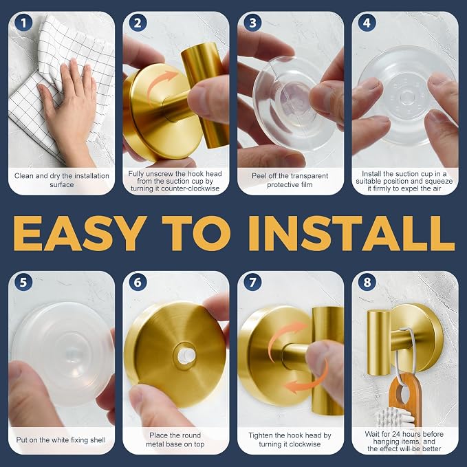Heavy Duty Suction Cup Hooks for Glass Window, Removable Shower Hooks for - Image 5