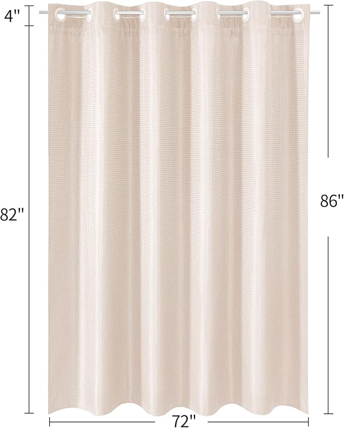 MitoVilla No Hooks Needed Extra Long Shower Curtain Liner Set - Image 7