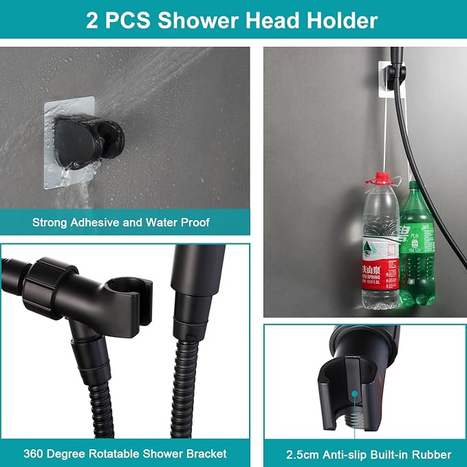 Handheld Shower Head with On Off Switch, 8-mode High Pressure Shower Wand with - Image 8