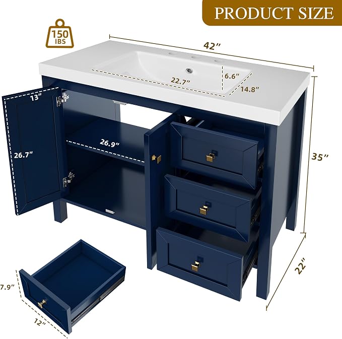 DWVO 42 Inch Bathroom Vanity - Image 2