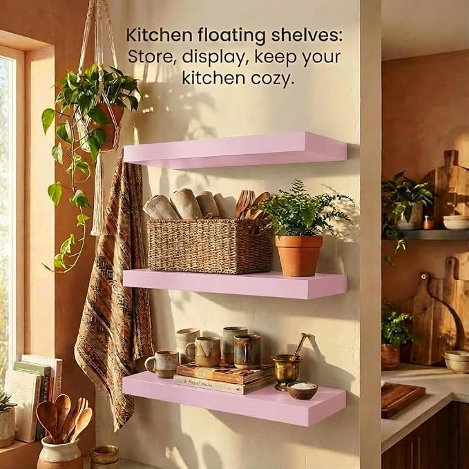 SAUMONIERES Floating Shelves Wall Shelf Solid Wood - Image 4