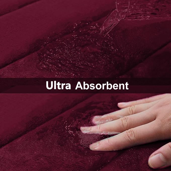 Buganda Memory Foam Bath Mat, Ultra Soft and Non-Slip Bathroom Rugs, Water - Image 4