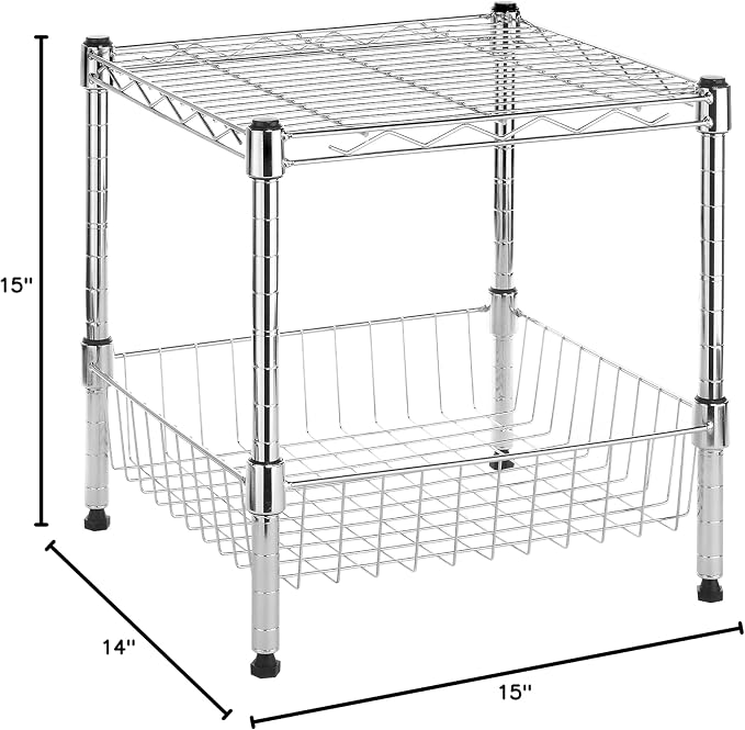 Whitmor 2 Tier Metal Storage Shelves, Heavy Duty Shelf - Image 3