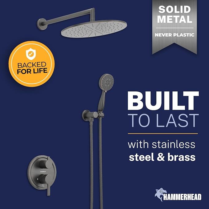 HammerHead Solid Metal Rain Shower System Set - Image 5