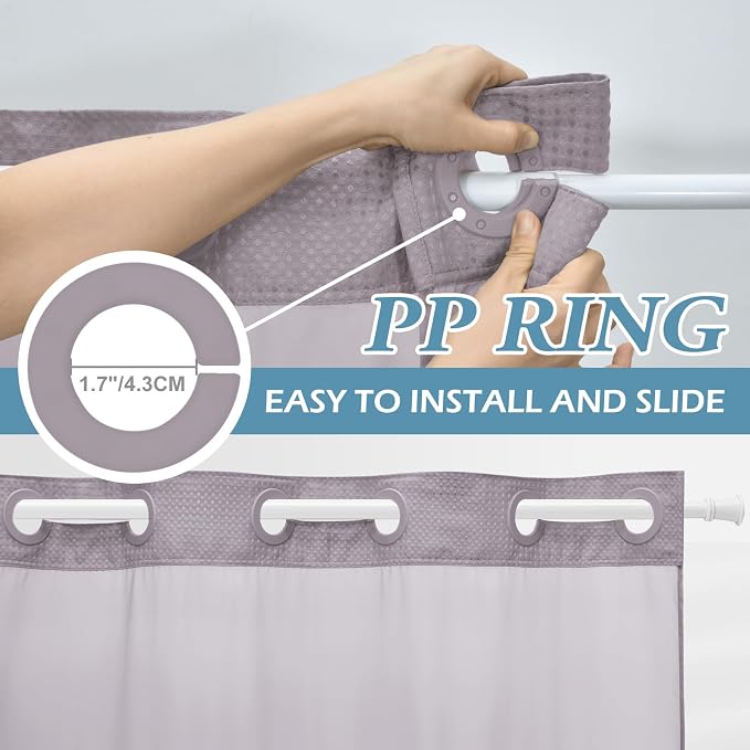 Lavender Stall No Hook Shower Curtain - Image 3