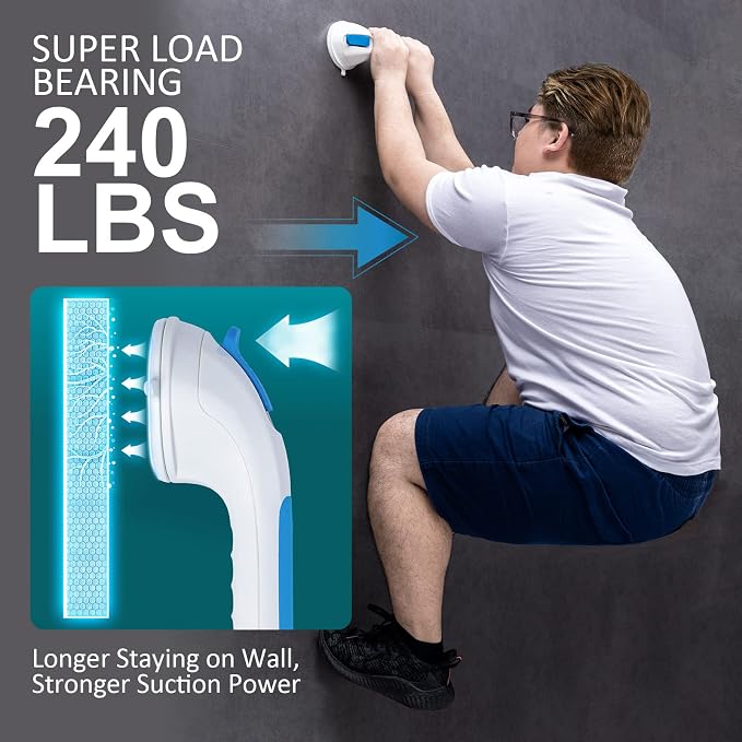 TAILI Shower Grab Bar Glow in The Dark, 2 Pack 12.2 in Grab Bars - Image 6