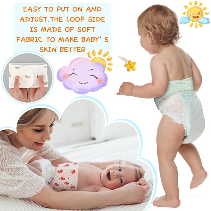 Vabean 8 Pcs Baby Infant Umbilical Cord Comfort Adjustable Cotton Belly Band - Image 5