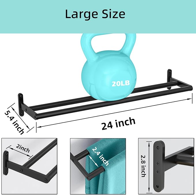 Taaji Double Towel Bar, 24 Inch Towel Rack - Image 4