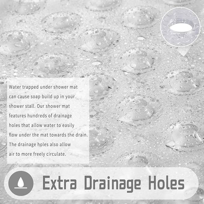 Yimobra Shower Stall Mat Non Slip, 21x21 Inch, Soft Square Bath Mat - Image 5