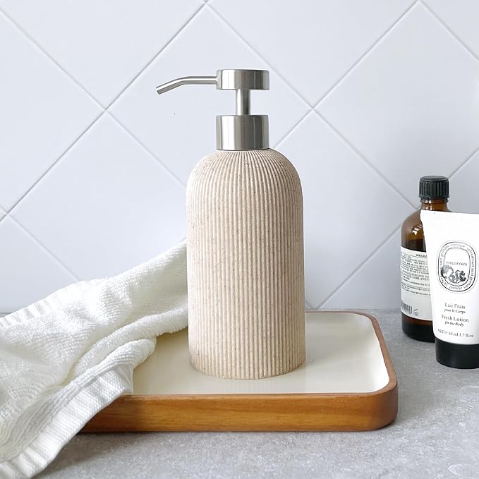 Lunestella Elegant Boho Beige Hand Soap Dispenser - Image 4
