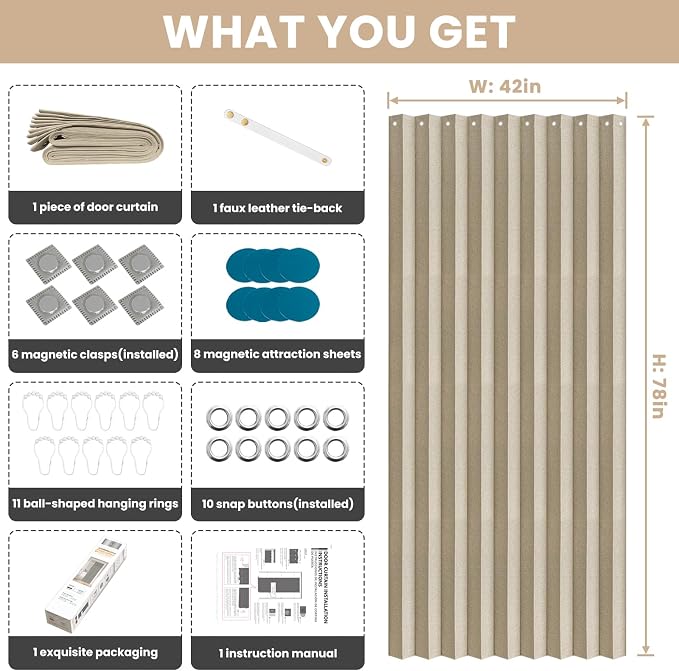 100% Blackout Fabric Folding Door Curtain - Image 3