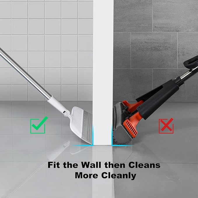 Rubber Squeegee Broom for Floors, 51.77" Long Handle Multi-Surface Magic - Image 3